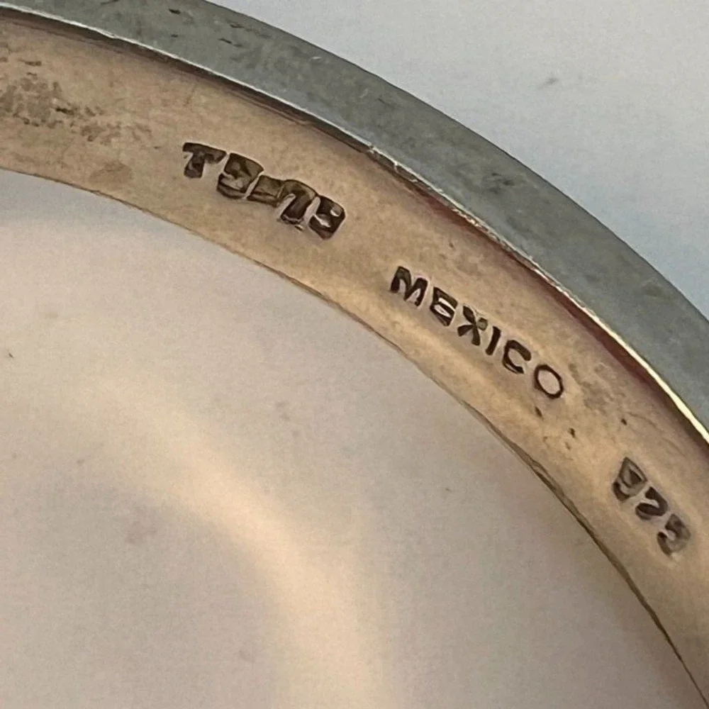 Vintage Modernist Taxco 925 Silver Bracelet Chunky Hinged
